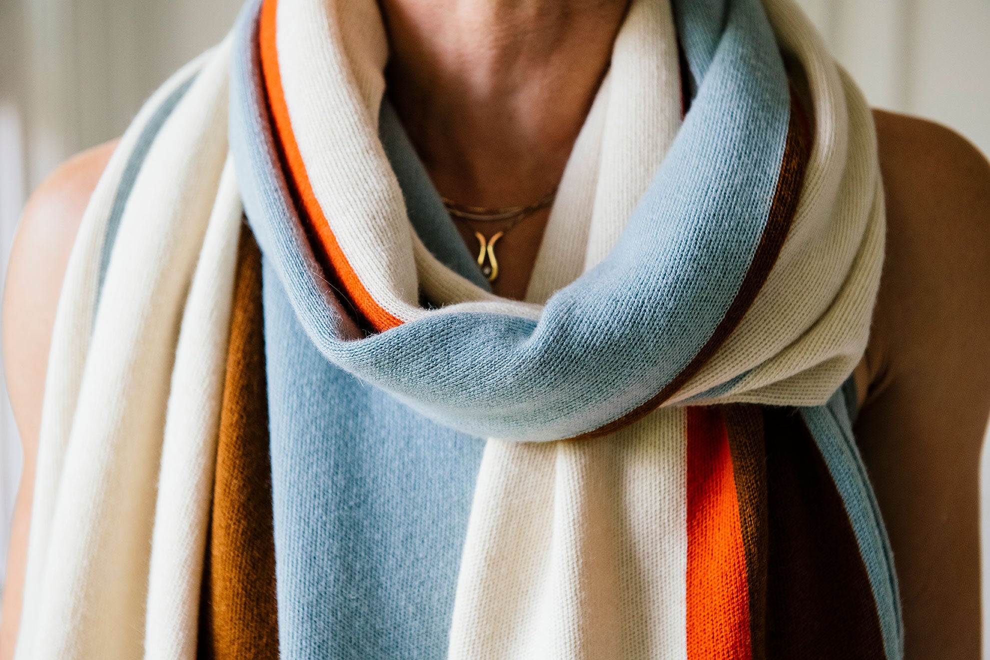 Colorfield Striped Scarf in Cloud