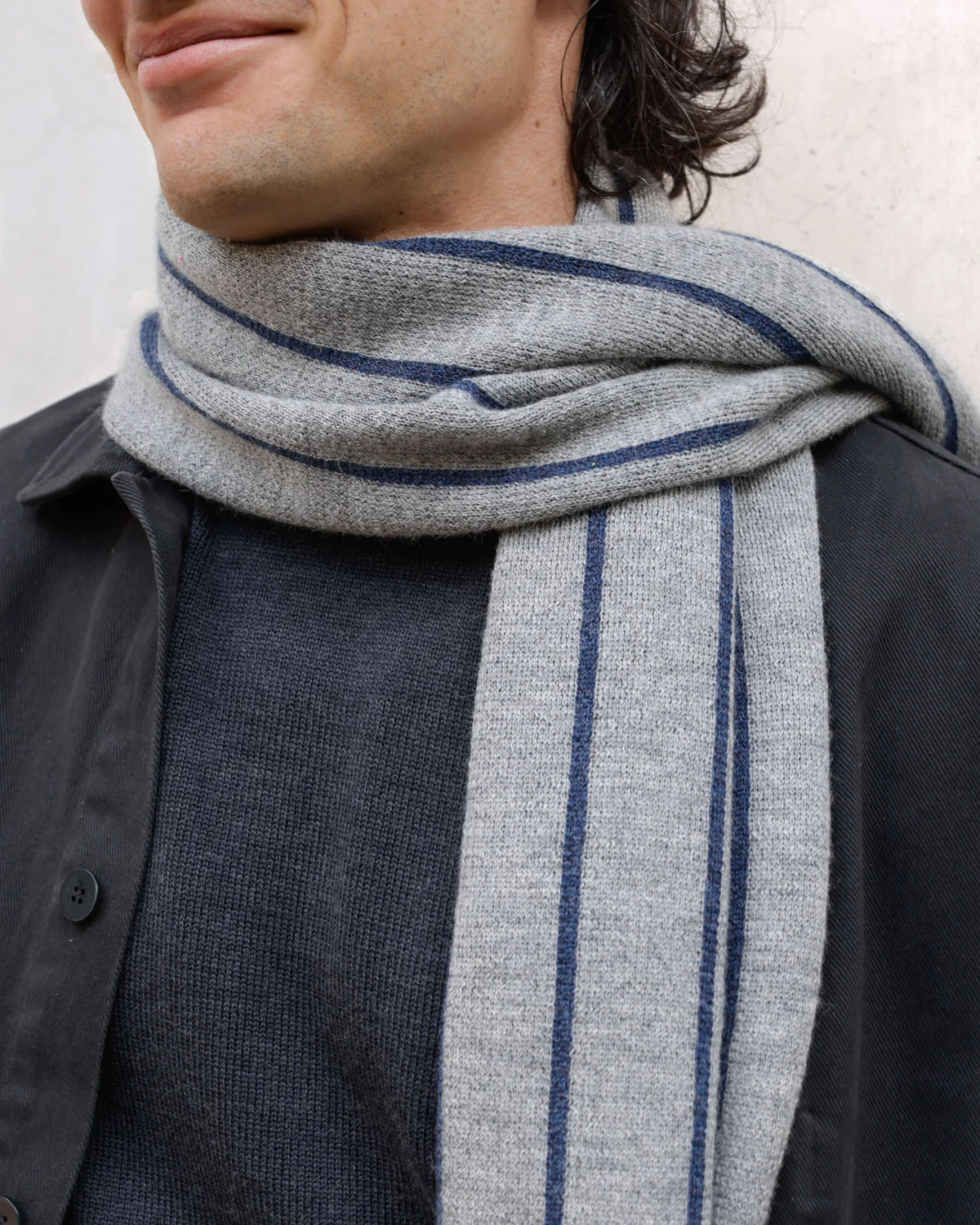 Paris West x Alex Crane — Moto Scarf in Gray/Denim
