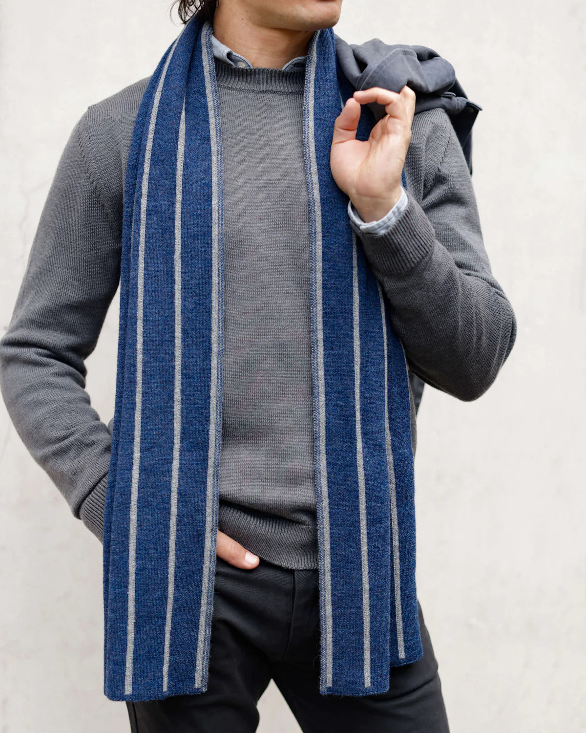 Paris West x Alex Crane — Moto Scarf in Denim/Gray