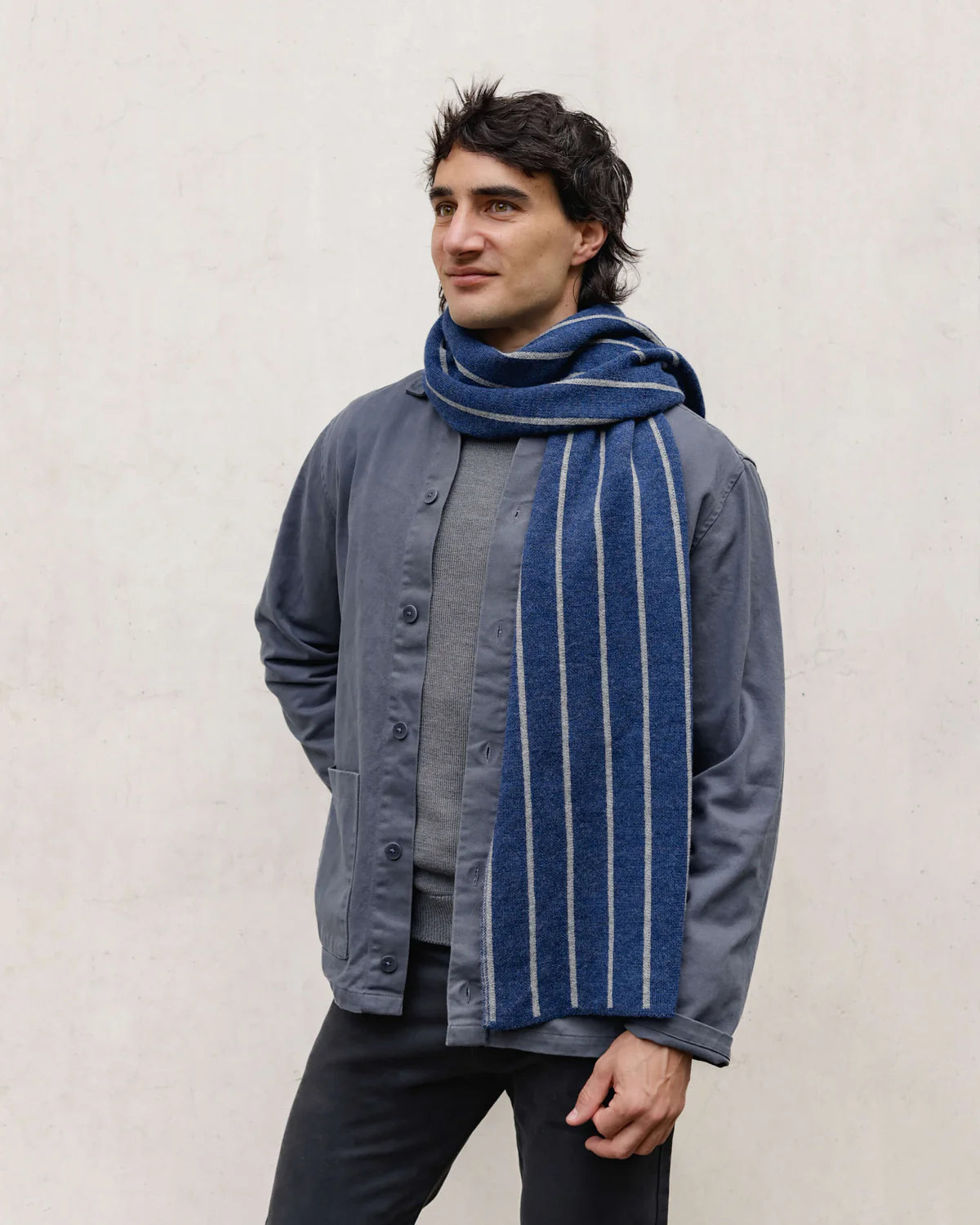 Paris West x Alex Crane — Moto Scarf in Denim/Gray