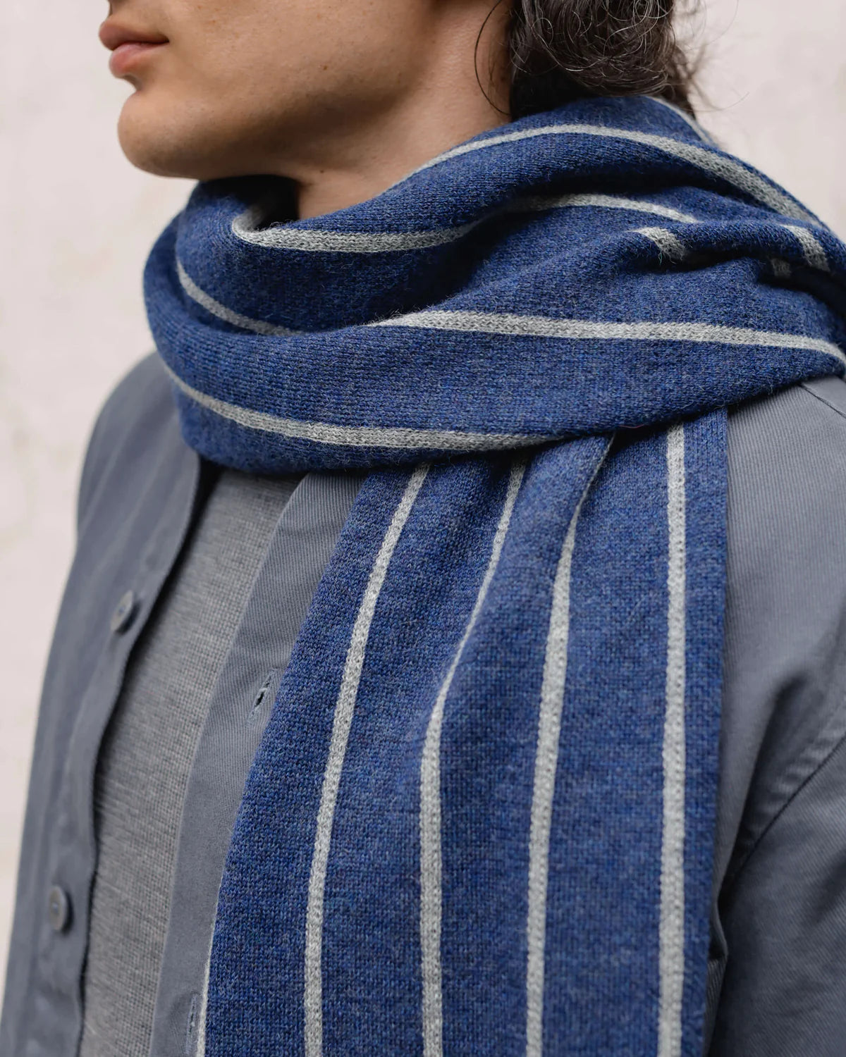 Paris West x Alex Crane — Moto Scarf in Denim/Gray