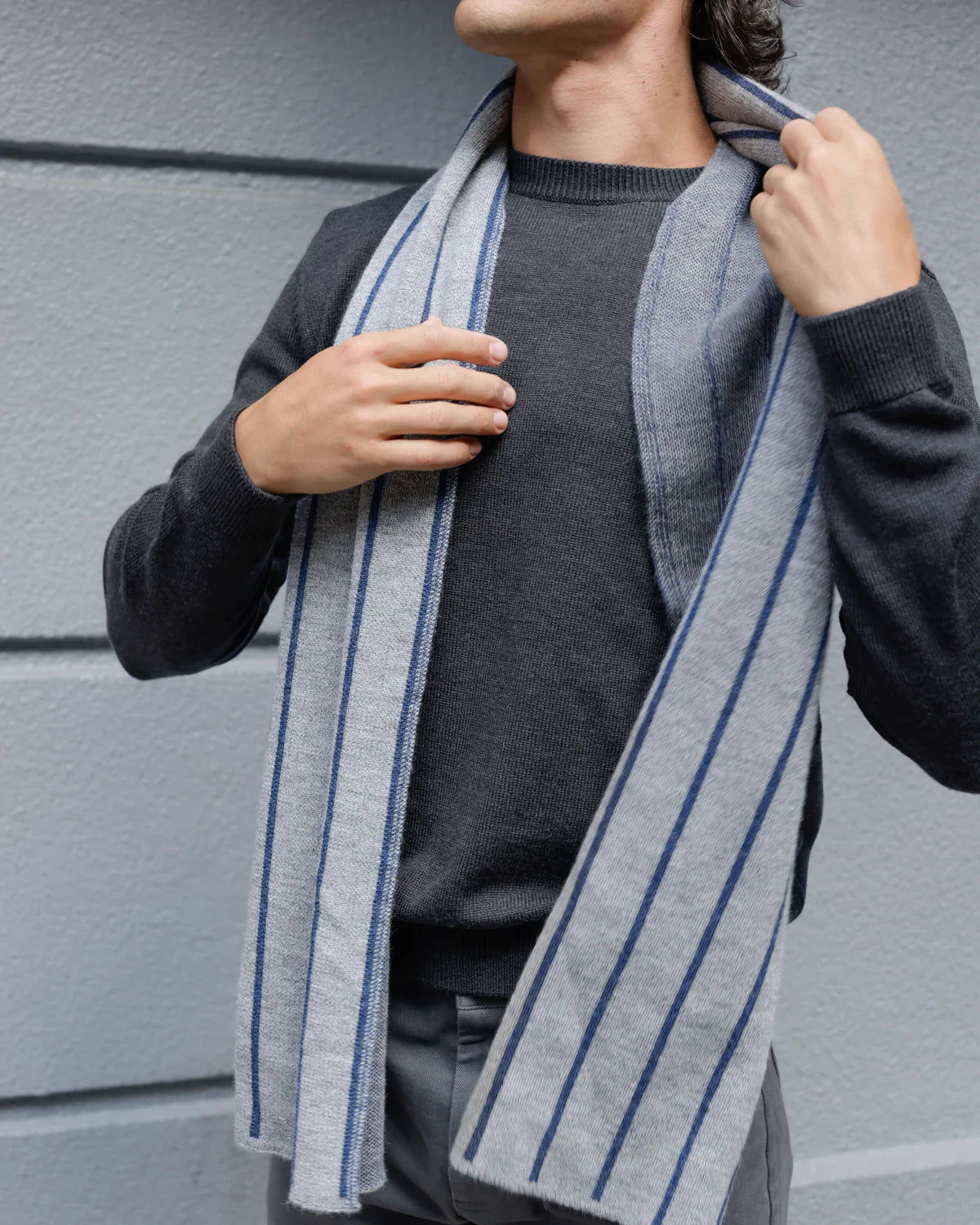 Paris West x Alex Crane — Moto Scarf in Gray/Denim