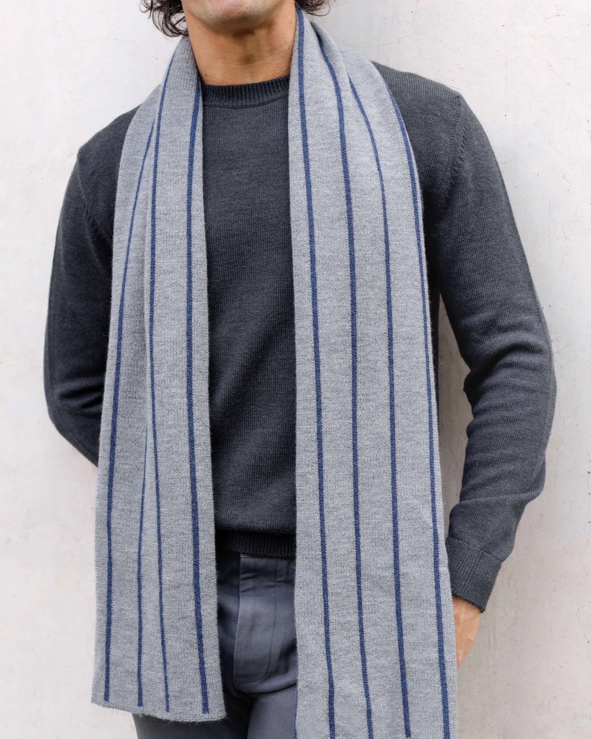 Paris West x Alex Crane — Moto Scarf in Gray/Denim
