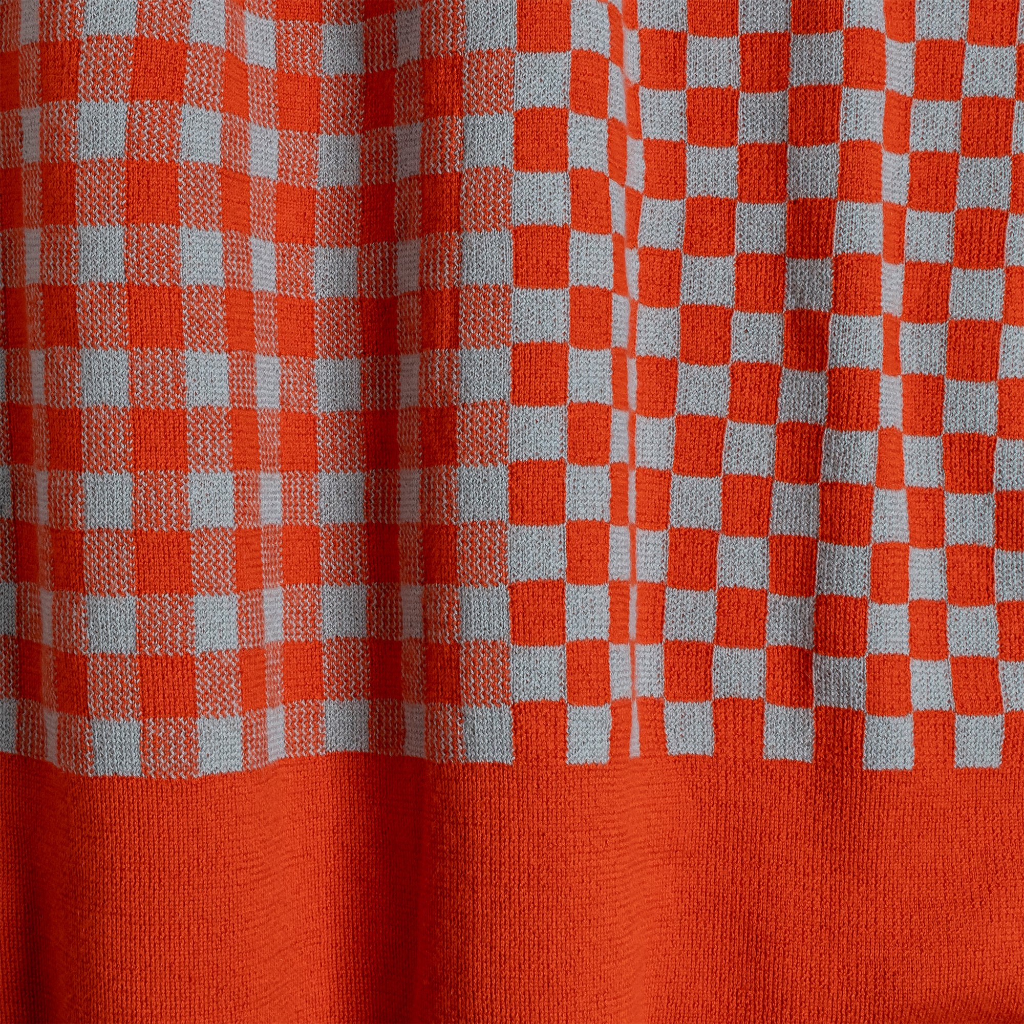 Paris West x A Decker Design — Checker-Gingham Throw in Cloud / Tangelo