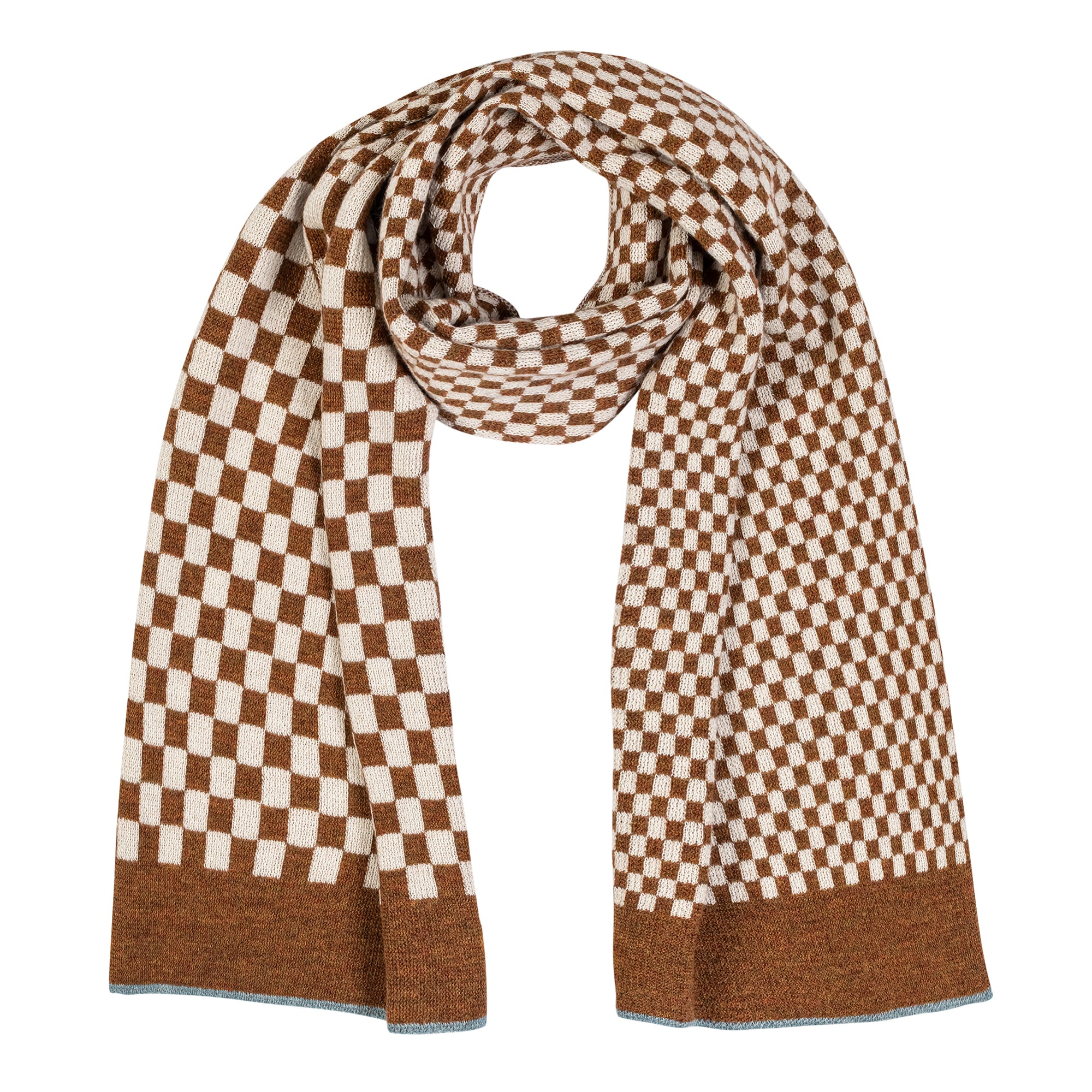 Checker Scarf in Copper / Ivory