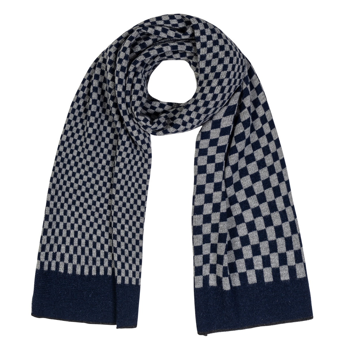 Checker Scarf in Navy / Gray – Paris West