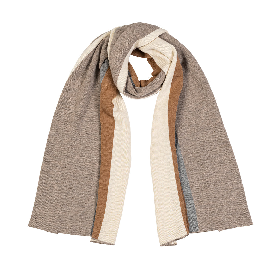 Colorfield Striped Scarf in Cream
