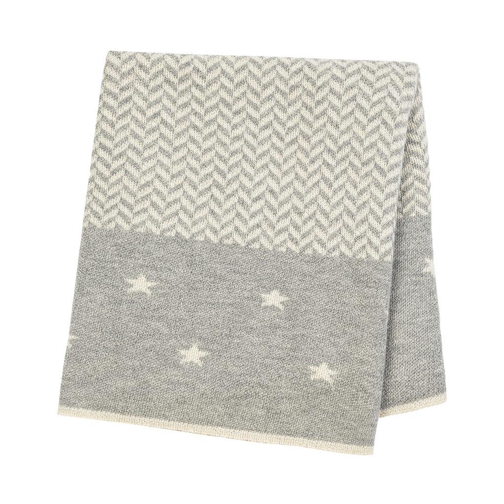 Petites Rectangle Baby Blanket in Gray/Ivory