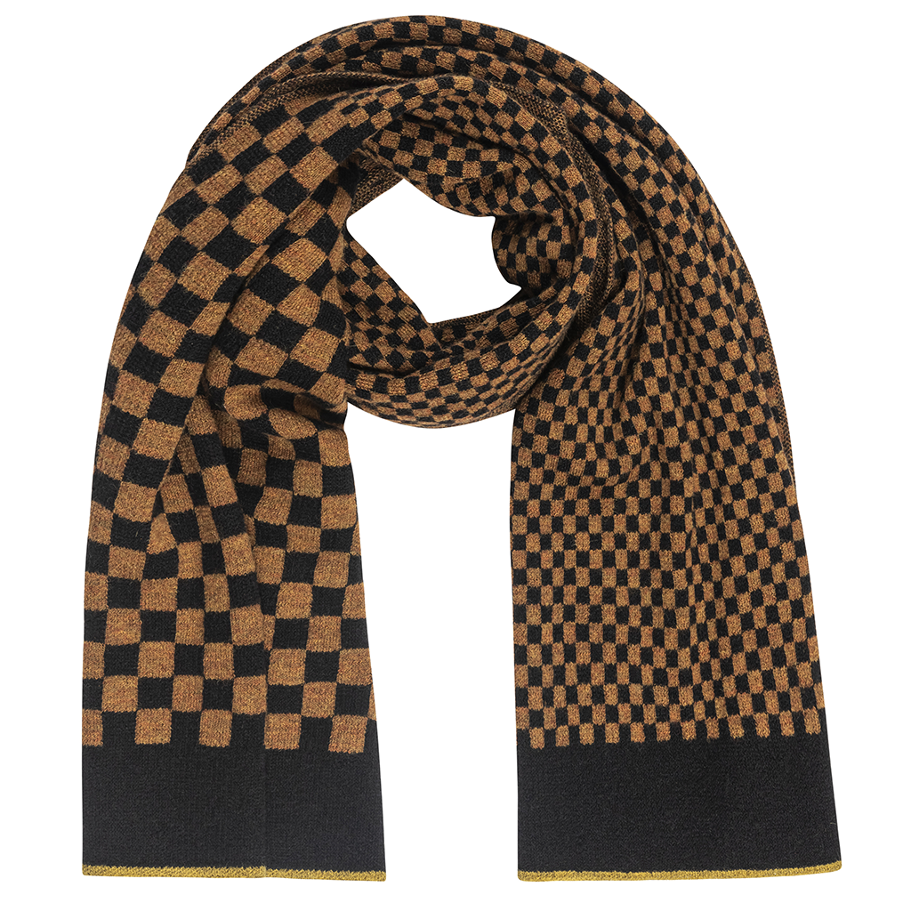 Checker Scarf in Black/Copper