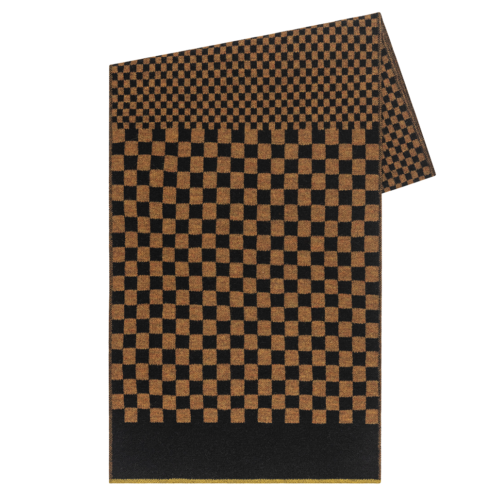 Checker Scarf in Black/Copper