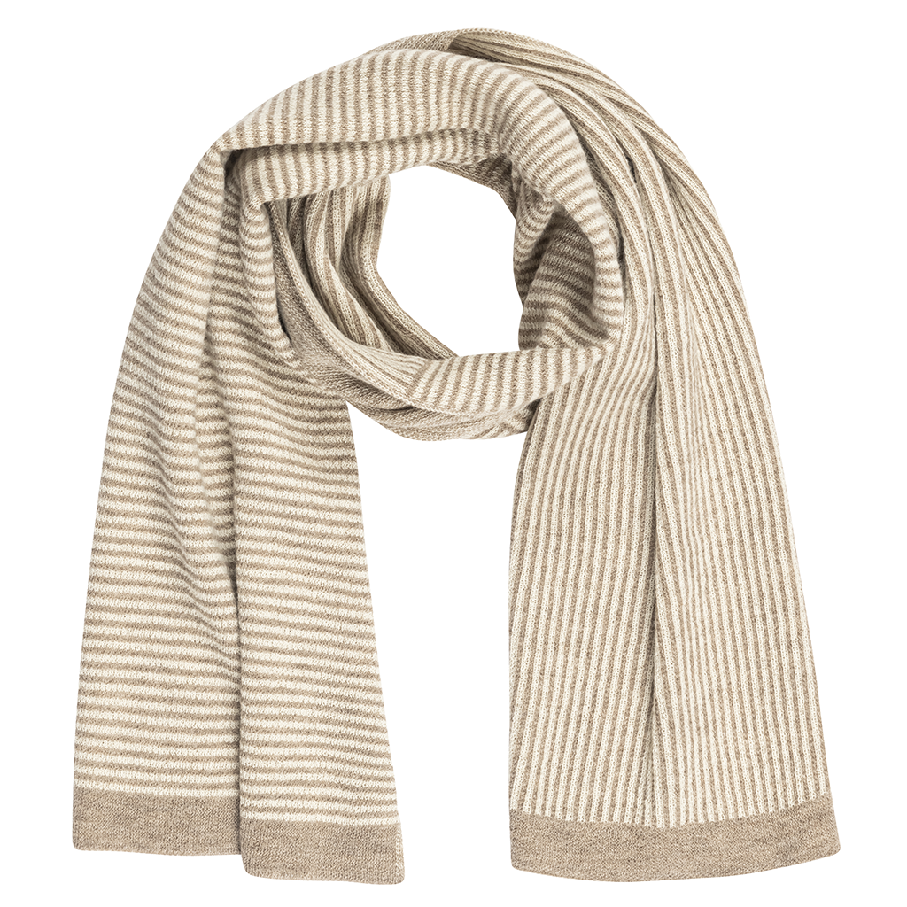 Shift Stripe Scarf in Oatmeal/Ivory