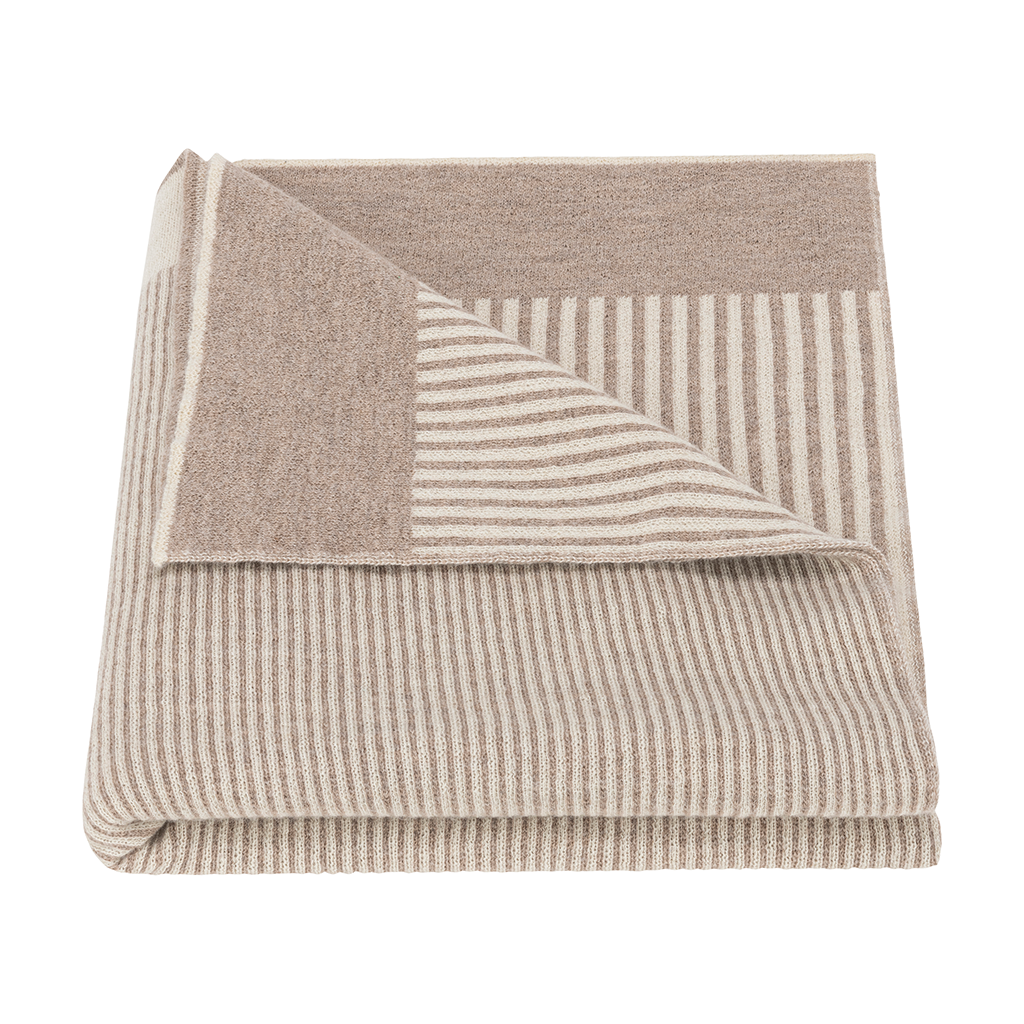 Stripes Throw Blanket in Oatmeal/Ivory