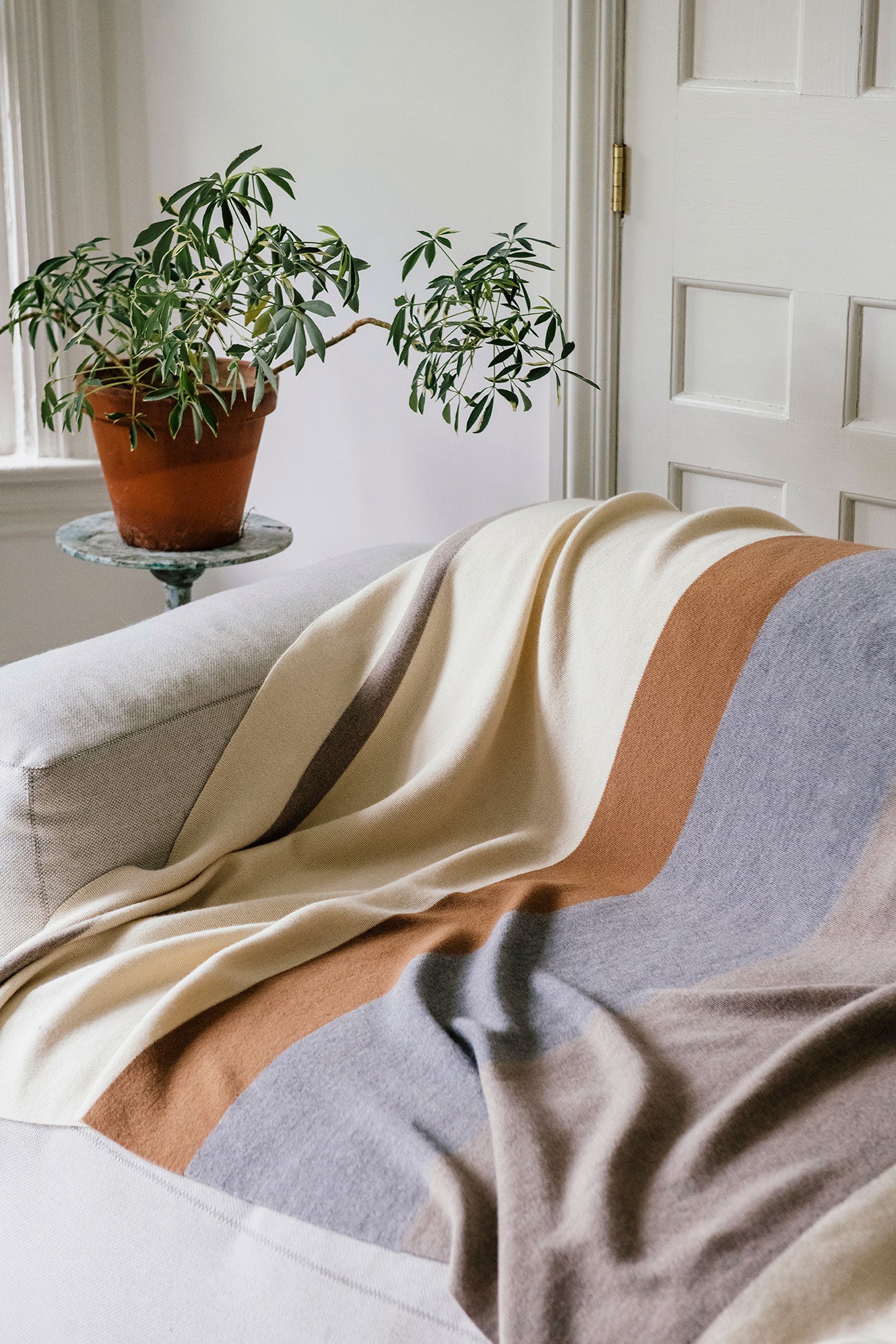 Colorfield Throw Blanket in Cream