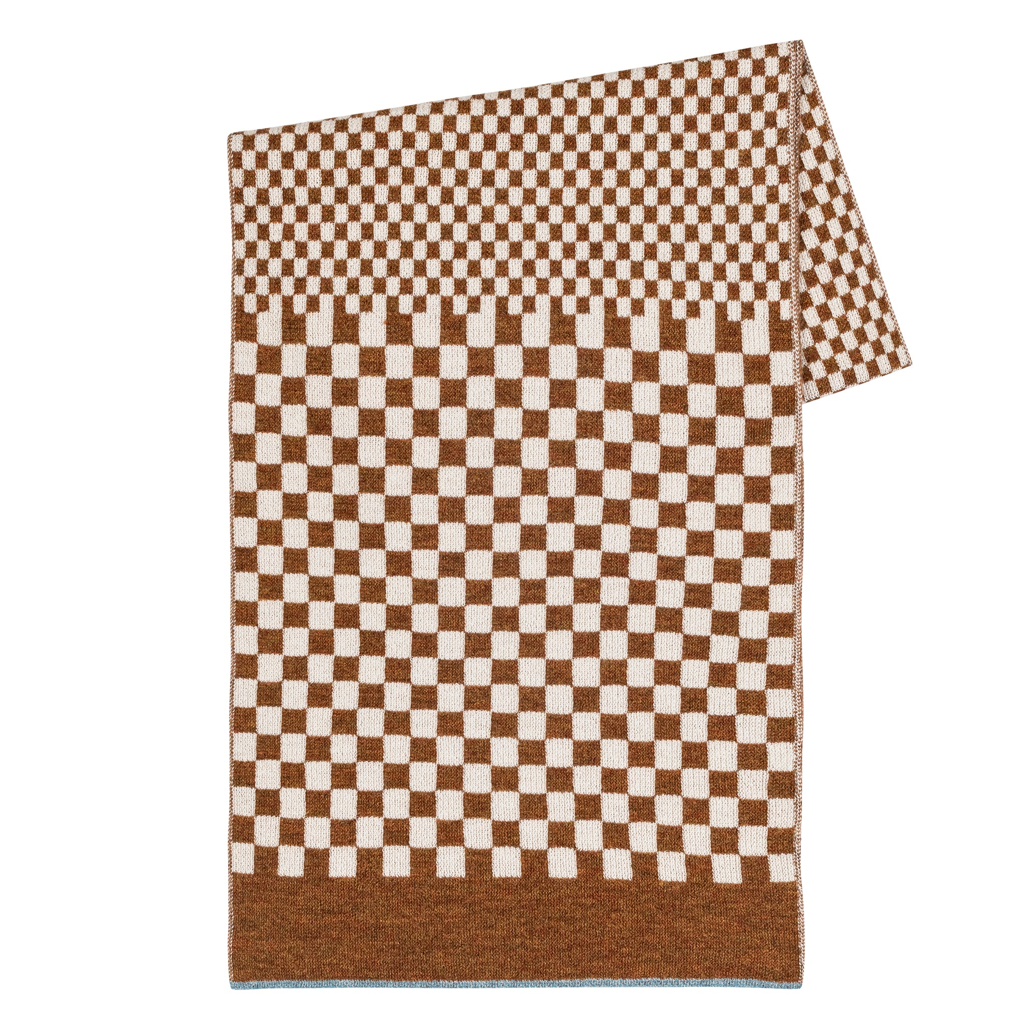 Checker Scarf in Copper / Ivory
