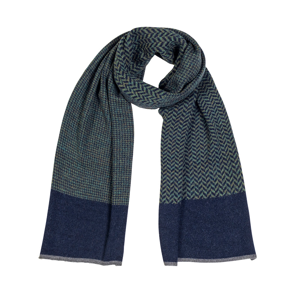 Hudson Scarf in Navy/Melange Olive