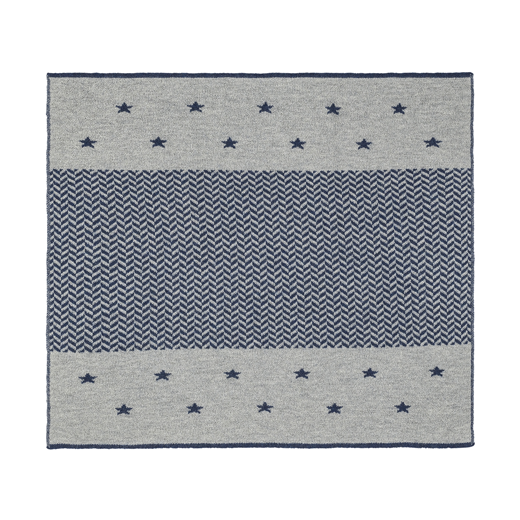 Petites Rectangle Baby Blanket in Gray/Denim