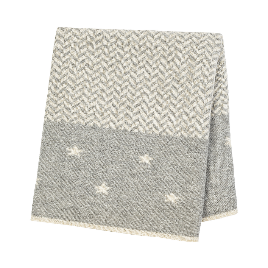 Petites Rectangle Baby Blanket in Gray/Ivory