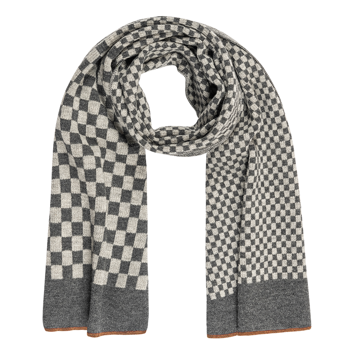 Checker Scarf in Charcoal/Light Gray