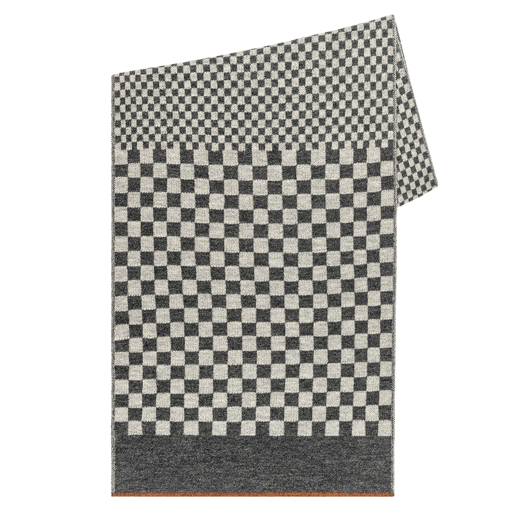 Checker Scarf in Charcoal/Light Gray