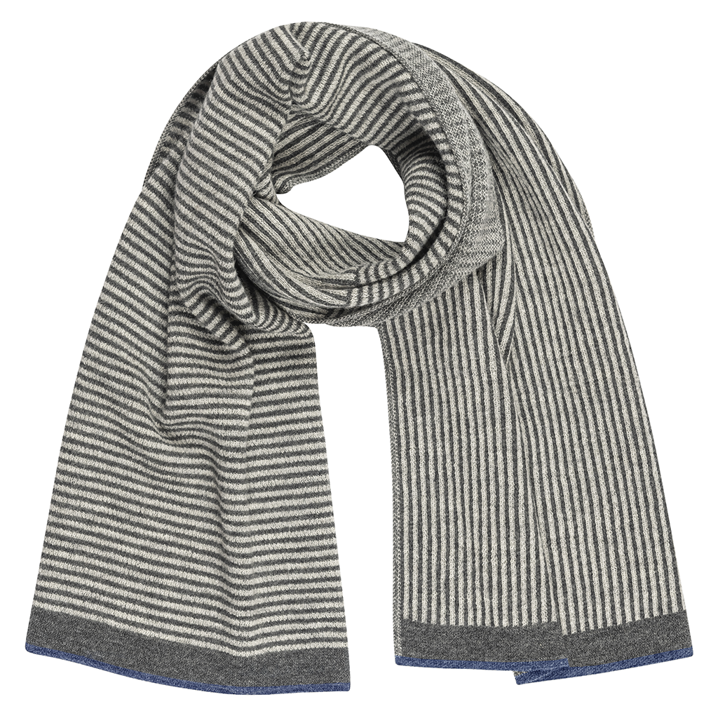 Shift Stripe Scarf in Charcoal/Light Gray