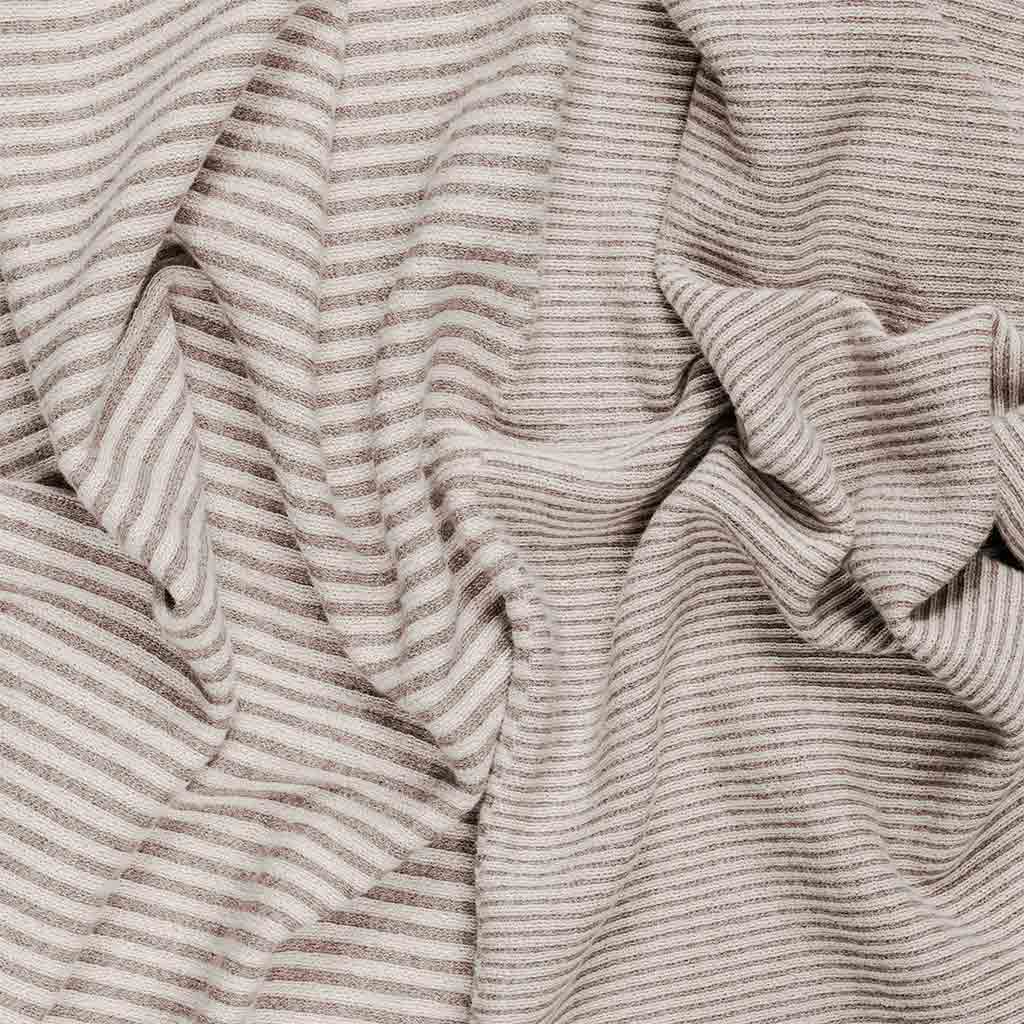 Stripes Throw Blanket in Oatmeal/Ivory