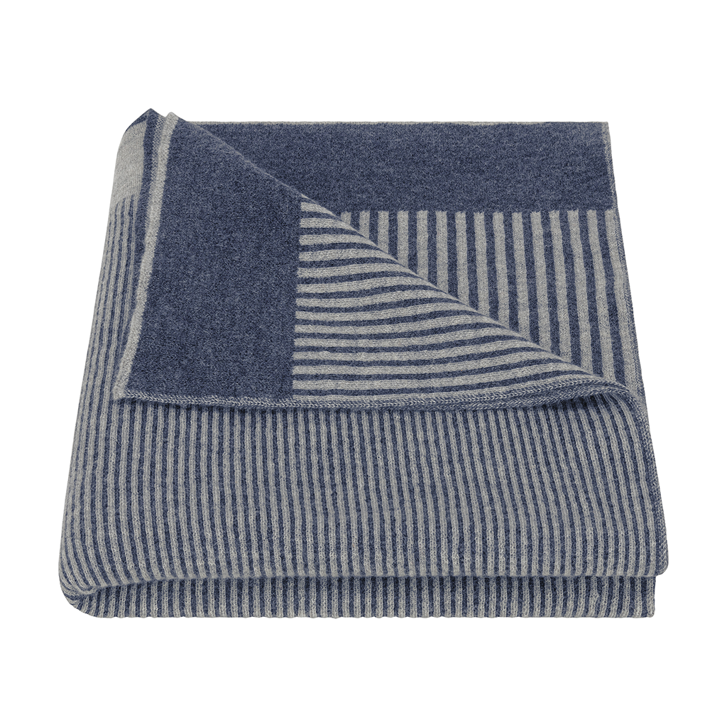 Stripes Throw in Denim / Gray