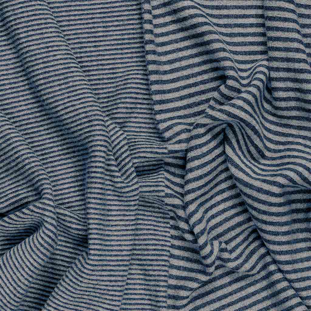 Stripes Throw Blanket in Denim / Gray